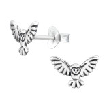 Owl - 925 Sterling Silver Kids Plain Ear Studs SD44153