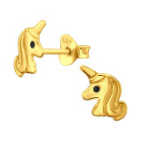 Unicorn - 925 Sterling Silver Kids Plain Ear Studs SD44657