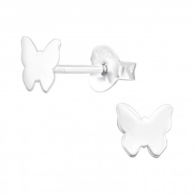 Butterfly - 925 Sterling Silver Kids Plain Ear Studs SD45045