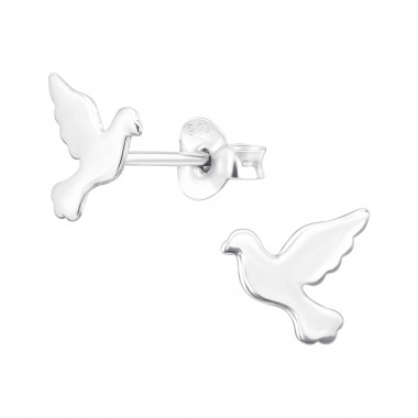 Bird - 925 Sterling Silver Kids Plain Ear Studs SD45122