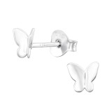 Butterfly - 925 Sterling Silver Kids Plain Ear Studs SD45566