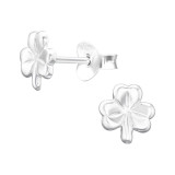 Clover - 925 Sterling Silver Kids Plain Ear Studs SD45759