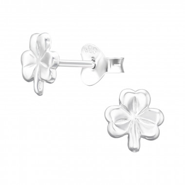 Clover - 925 Sterling Silver Kids Plain Ear Studs SD45759