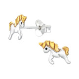 Unicorn - 925 Sterling Silver Kids Plain Ear Studs SD45918