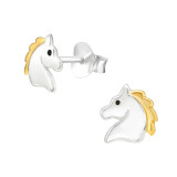 Horse - 925 Sterling Silver Kids Plain Ear Studs SD45920