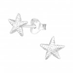 Sea star - 925 Sterling Silver Kids Plain Ear Studs SD9510 Sea star - 925 Sterling Silver Kids Plain Ear Studs SD9510