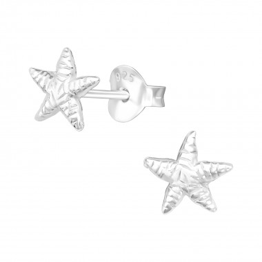 Sea star - 925 Sterling Silver Kids Plain Ear Studs SD9510