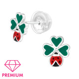 Ladybug And 3 Leaf Clover - 925 Sterling Silver Premium Kids Jewelry SD47709