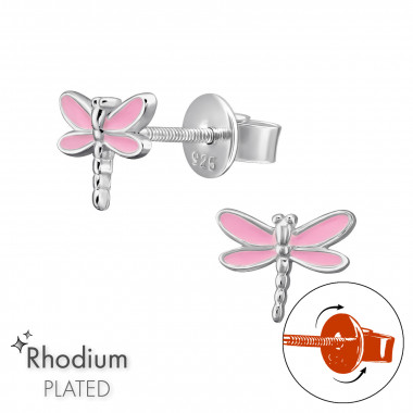 Dragonfly Screw Back - 925 Sterling Silver Premium Kids Jewelry SD48189