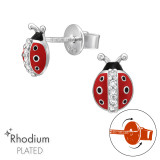 Ladybug Screw Back - 925 Sterling Silver Premium Kids Jewelry SD48193