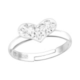 Heart - 925 Sterling Silver Kids Rings SD15407