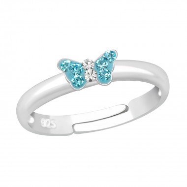 Small Butterfly - 925 Sterling Silver Kids Rings SD23475