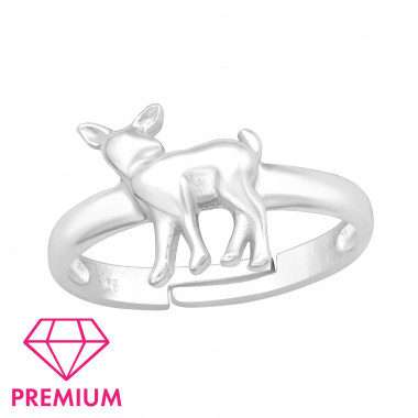 Deer - 925 Sterling Silver Kids Rings SD43992