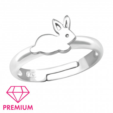 Rabbit - 925 Sterling Silver Kids Rings SD44841