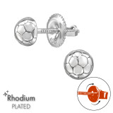 Football - 925 Sterling Silver Screw Back Ear Studs SD49301