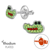Crocodile - 925 Sterling Silver Screw Back Ear Studs SD49321