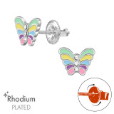 Butterfly - 925 Sterling Silver Screw Back Ear Studs SD49324