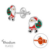 Santa Claus - 925 Sterling Silver Screw Back Ear Studs SD49326