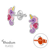 Seahorse - 925 Sterling Silver Screw Back Ear Studs SD49339