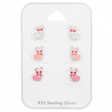 Rabbit Ear Studs - 925 Sterling Silver Kids Jewelry Sets SD39673