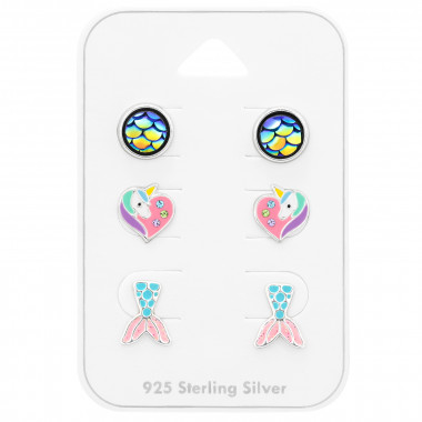Unicorn & Mermaid Tail - 925 Sterling Silver Kids Jewelry Sets SD47125