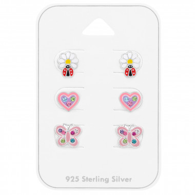 Insects, Heart - 925 Sterling Silver Kids Jewelry Sets SD47126