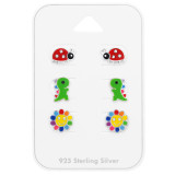 Animals And Flower - 925 Sterling Silver Kids Jewelry Sets SD47130