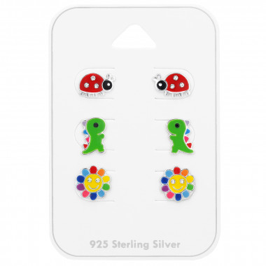 Animals And Flower - 925 Sterling Silver Kids Jewelry Sets SD47130