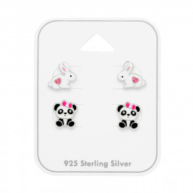 Rabbit And Panda - 925 Sterling Silver Kids Jewelry Sets SD49759
