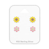Sunflower And Daisyflower - 925 Sterling Silver Kids Jewelry Sets SD50523 Sunflower And Daisyflower - 925 Sterling Silver Kids Jewelry Sets SD50523