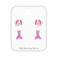 Axolotl And Mermaid Tail - 925 Sterling Silver Kids Jewelry Sets SD50524 Axolotl And Mermaid Tail - 925 Sterling Silver Kids Jewelry Sets SD50524