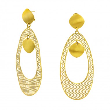 Textured Oval - Alloy Earrings & Studs SD32529