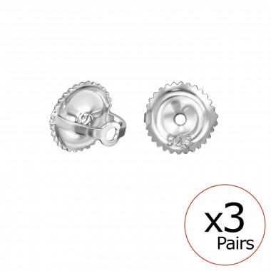 Screw Back Butterfly - 925 Sterling Silver Silver Findings SD49809