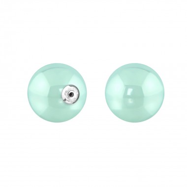 12mm Pearl Butterfly Backs For Ear Studs - Glass Pearls Silver Findings SD33156