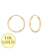 12mm Endless Hoop - 14K Gold Gold Earrings SD48118