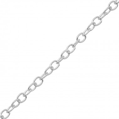 45cm Silver Cable Chain Necklace - 925 Sterling Silver Silver Heavy SD39093