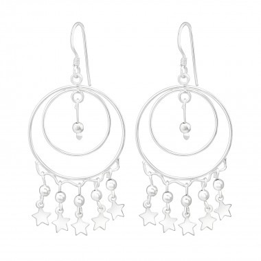 Hanging Star - 925 Sterling Silver Silver Heavy SD39904