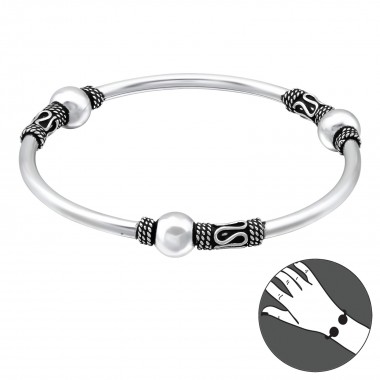 Bali - 925 Sterling Silver Silver Heavy SD40309