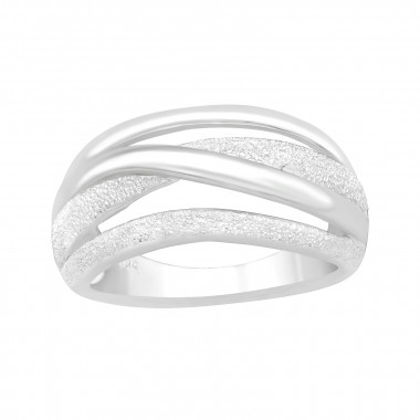 Intertwined Double Lines - 925 Sterling Silver Silver Heavy SD42806