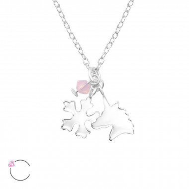 Unicorn And Snowflake - 925 Sterling Silver La Crystale for Children SD32734