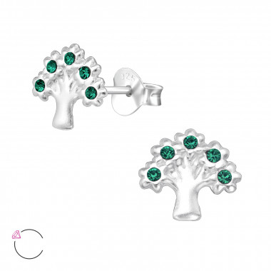 Tree Of Life - 925 Sterling Silver La Crystale Studs SD32768