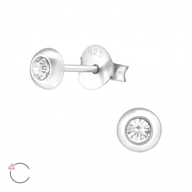 Round - 925 Sterling Silver La Crystale Studs SD32770