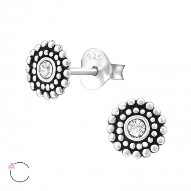 Round - 925 Sterling Silver La Crystale Studs SD32917
