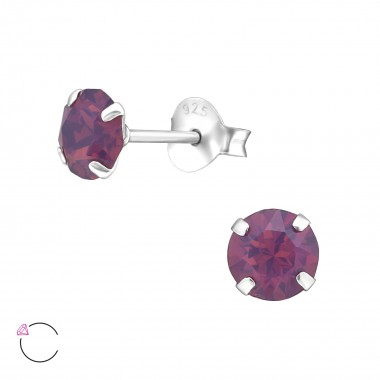 Round - 925 Sterling Silver La Crystale Studs SD34640