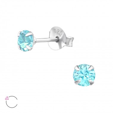 Round 4mm - 925 Sterling Silver La Crystale Studs SD34979