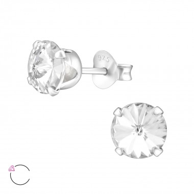 Round 6mm - 925 Sterling Silver La Crystale Studs SD35037