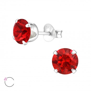 Round 6mm - 925 Sterling Silver La Crystale Studs SD35040