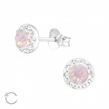 Round - 925 Sterling Silver La Crystale Studs SD37031