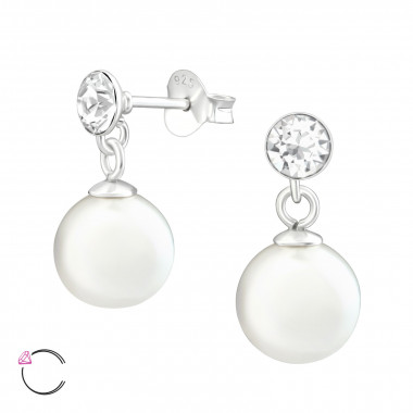 Hanging Round - 925 Sterling Silver La Crystale Studs SD37959