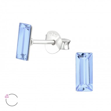 Baguette - 925 Sterling Silver La Crystale Studs SD38400